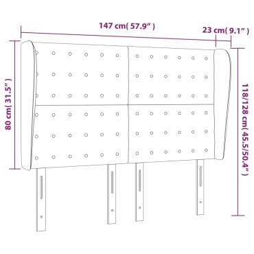 vidaXL Κεφαλάρι με Πτερύγια Κρεμ 147x23x118/128cm Υφασμάτινο 1 τεμ.
