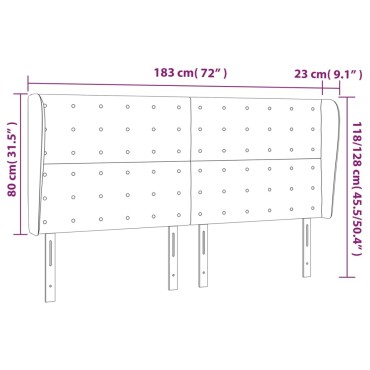 vidaXL Κεφαλάρι με Πτερύγια Κρεμ 183x23x118/128cm Υφασμάτινο 1 τεμ.