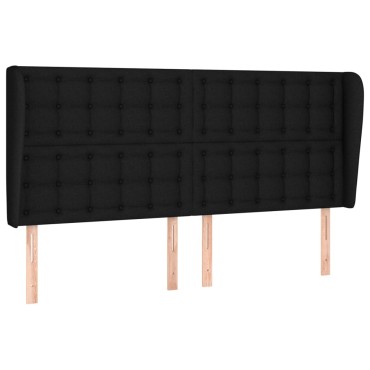 vidaXL Κεφαλάρι με Πτερύγια Μαύρο 203x23x118/128cm Υφασμάτινο 1 τεμ.