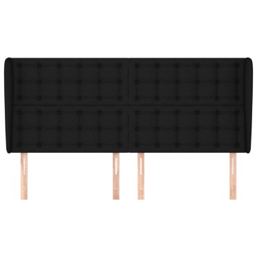 vidaXL Κεφαλάρι με Πτερύγια Μαύρο 203x23x118/128cm Υφασμάτινο 1 τεμ.