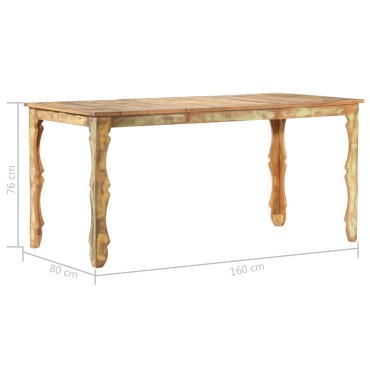 vidaXL Τραπεζαρία 160x80x76cm από Μασίφ Ανακυκλωμένο Ξύλο 1 τεμ.