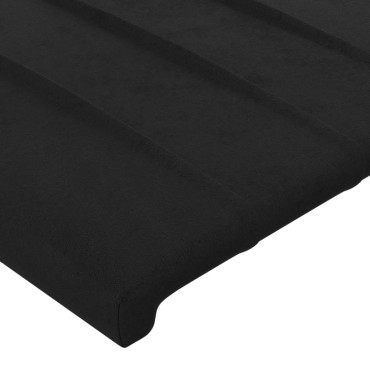 vidaXL Κεφαλάρι με Πτερύγια Μαύρο 203x23x118/128cm Βελούδινο 1 τεμ.