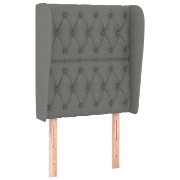 vidaXL Κεφαλάρι με Πτερύγια Σκούρο Γκρι 83x23x118/128cm Υφασμάτινο 1 τεμ.