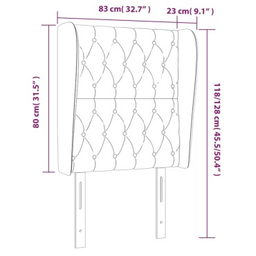 vidaXL Κεφαλάρι με Πτερύγια Taupe 83x23x118/128cm Υφασμάτινο 1 τεμ.