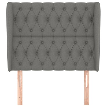 vidaXL Κεφαλάρι με Πτερύγια Σκούρο Γκρι 103x23x118/128cm Υφασμάτινο 1 τεμ.
