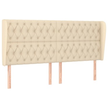 vidaXL Κεφαλάρι με Πτερύγια Κρεμ 183x23x118/128cm Υφασμάτινο 1 τεμ.