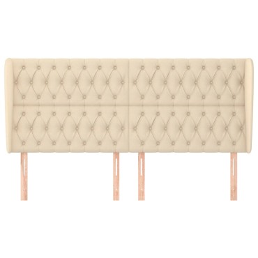 vidaXL Κεφαλάρι με Πτερύγια Κρεμ 183x23x118/128cm Υφασμάτινο 1 τεμ.