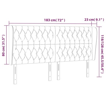vidaXL Κεφαλάρι με Πτερύγια Κρεμ 183x23x118/128cm Υφασμάτινο 1 τεμ.
