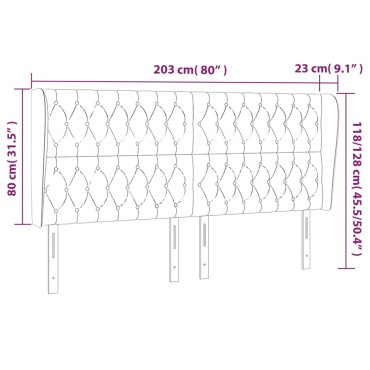 vidaXL Κεφαλάρι με Πτερύγια Κρεμ 203x23x118/128cm Υφασμάτινο 1 τεμ.
