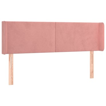 vidaXL Κεφαλάρι με Πτερύγια Ροζ 147x16x78/88cm Βελούδινο 1 τεμ.