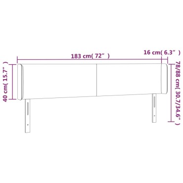 vidaXL Κεφαλάρι με Πτερύγια Σκούρο Γκρι 183x16x78/88cm Υφασμάτινο 1 τεμ.