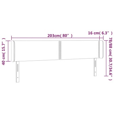 vidaXL Κεφαλάρι με Πτερύγια Καπουτσίνο 203x16x78/88cm Συνθετικό Δέρμα 1 τεμ.