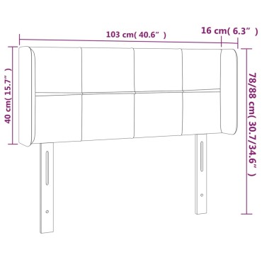 vidaXL Κεφαλάρι με Πτερύγια Σκούρο Γκρι 103x16x78/88cm Υφασμάτινο 1 τεμ.