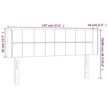 vidaXL Κεφαλάρι με Πτερύγια Σκούρο Γκρι 147x16x78/88cm Υφασμάτινο 1 τεμ.