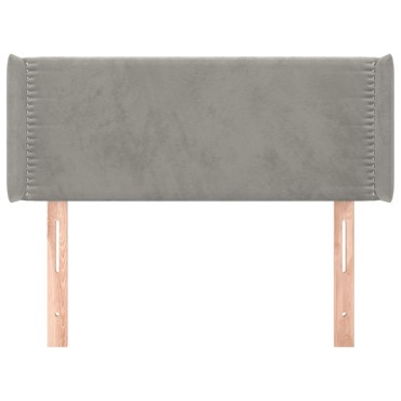 vidaXL Κεφαλάρι με Πτερύγια Ανοιχτό Γκρι 83x16x78/88cm Βελούδινο 1 τεμ.
