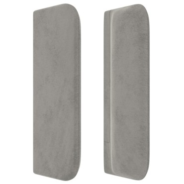 vidaXL Κεφαλάρι με Πτερύγια Ανοιχτό Γκρι 83x16x78/88cm Βελούδινο 1 τεμ.