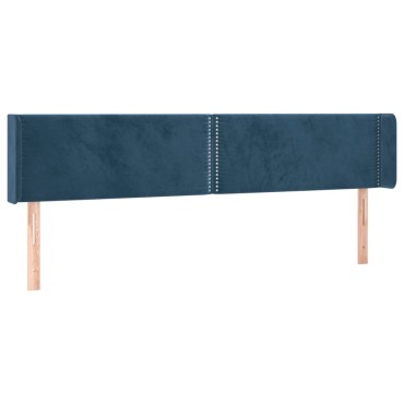 vidaXL Κεφαλάρι με Πτερύγια Σκούρο Μπλε 183x16x78/88cm Βελούδινο 1 τεμ.