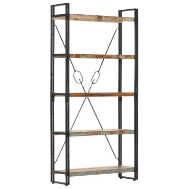 vidaXL Βιβλιοθήκη με 5 Επίπεδα 90x30x180cm Μασίφ Ανακυκλωμένο Ξύλο 1 τεμ.