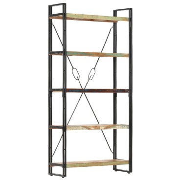 vidaXL Βιβλιοθήκη με 5 Επίπεδα 90x30x180cm Μασίφ Ανακυκλωμένο Ξύλο 1 τεμ.
