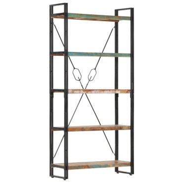 vidaXL Βιβλιοθήκη με 5 Επίπεδα 90x30x180cm Μασίφ Ανακυκλωμένο Ξύλο 1 τεμ.