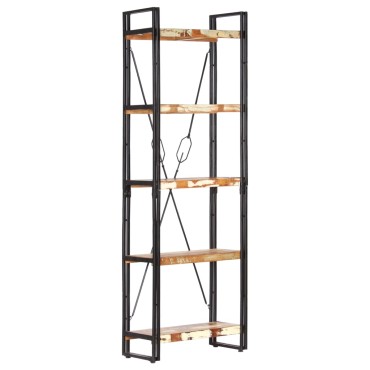 vidaXL Βιβλιοθήκη με 5 Επίπεδα 60x30x180cm Μασίφ Ανακυκλωμένο Ξύλο 1 τεμ.