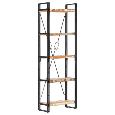 vidaXL Βιβλιοθήκη με 5 Επίπεδα 60x30x180cm Μασίφ Ανακυκλωμένο Ξύλο 1 τεμ.