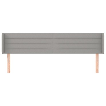 vidaXL Κεφαλάρι με Πτερύγια Ανοιχτό Γκρι 163x16x78/88cm Υφασμάτινο 1 τεμ.