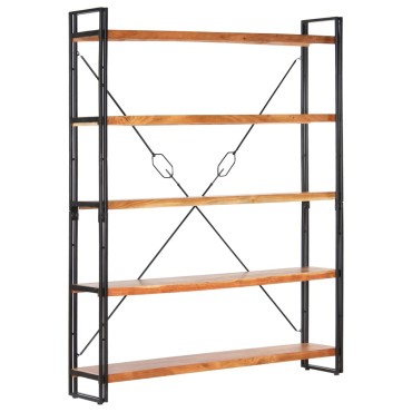 vidaXL Βιβλιοθήκη με 5 Επίπεδα 140x30x180cm Μασίφ Ξύλο Ακακίας 1 τεμ.
