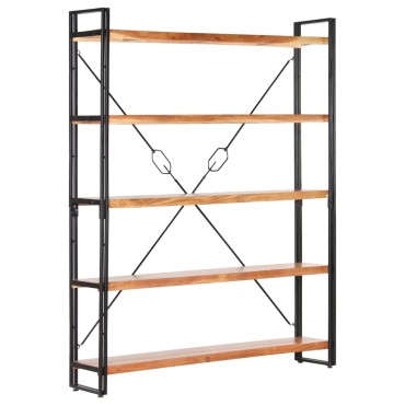 vidaXL Βιβλιοθήκη με 5 Επίπεδα 140x30x180cm Μασίφ Ξύλο Ακακίας 1 τεμ.
