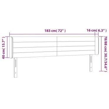 vidaXL Κεφαλάρι με Πτερύγια Taupe 183x16x78/88cm Υφασμάτινο 1 τεμ.