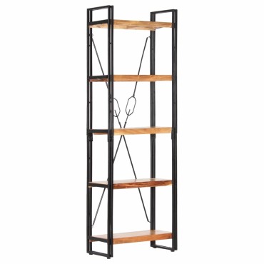 vidaXL Βιβλιοθήκη με 5 Επίπεδα 60x30x180cm Μασίφ Ξύλο Ακακίας 1 τεμ.