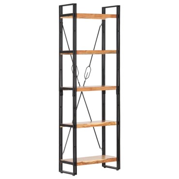 vidaXL Βιβλιοθήκη με 5 Επίπεδα 60x30x180cm Μασίφ Ξύλο Ακακίας 1 τεμ.
