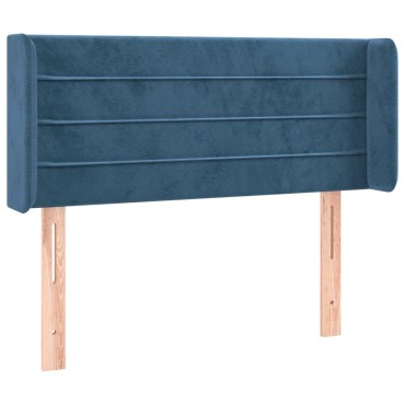 vidaXL Κεφαλάρι με Πτερύγια Σκούρο Μπλε 83x16x78/88cm Βελούδινο 1 τεμ.