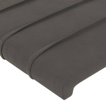 vidaXL Κεφαλάρι με Πτερύγια Σκούρο Γκρι 147x16x78/88cm Βελούδινο 1 τεμ.