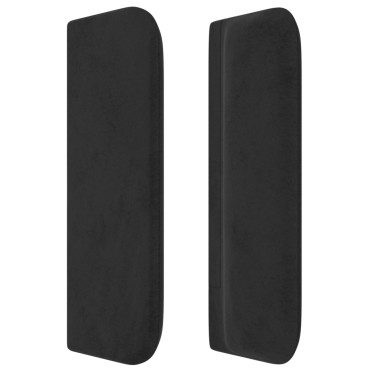 vidaXL Κεφαλάρι με Πτερύγια Μαύρο 163x16x78/88cm Βελούδινο 1 τεμ.
