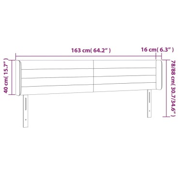 vidaXL Κεφαλάρι με Πτερύγια Σκούρο Πράσινο 163x16x78/88cm Βελούδινο 1 τεμ.