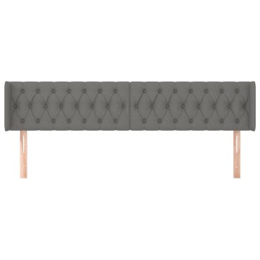 vidaXL Κεφαλάρι με Πτερύγια Σκούρο Γκρι 183x16x78/88cm Υφασμάτινο 1 τεμ.