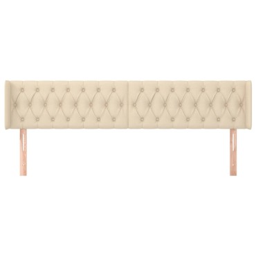 vidaXL Κεφαλάρι με Πτερύγια Κρεμ 183x16x78/88cm Υφασμάτινο 1 τεμ.