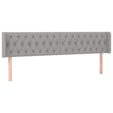 vidaXL Κεφαλάρι με Πτερύγια Ανοιχτό Γκρι 203x16x78/88cm Υφασμάτινο 1 τεμ.
