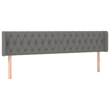 vidaXL Κεφαλάρι με Πτερύγια Σκούρο Γκρι 203x16x78/88cm Υφασμάτινο 1 τεμ.