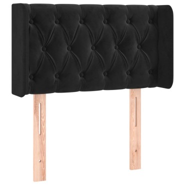 vidaXL Κεφαλάρι με Πτερύγια Μαύρο 83x16x78/88cm Βελούδινο 1 τεμ.