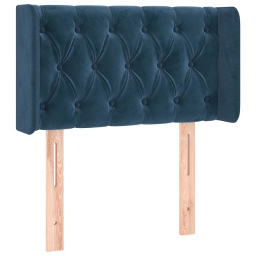 vidaXL Κεφαλάρι με Πτερύγια Σκούρο Μπλε 83x16x78/88cm Βελούδινο 1 τεμ.