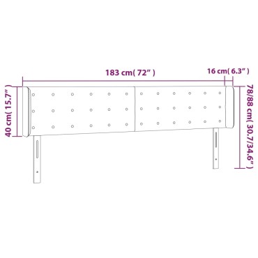 vidaXL Κεφαλάρι με Πτερύγια Σκούρο Γκρι 183x16x78/88cm Υφασμάτινο 1 τεμ.