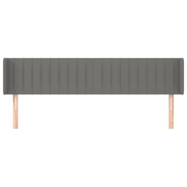 vidaXL Κεφαλάρι με Πτερύγια Σκούρο Γκρι 203x16x78/88cm Υφασμάτινο 1 τεμ.