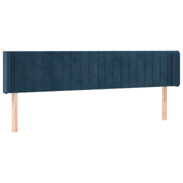 vidaXL Κεφαλάρι με Πτερύγια Σκούρο Μπλε 163x16x78/88cm Βελούδινο 1 τεμ.