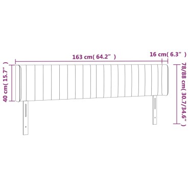 vidaXL Κεφαλάρι με Πτερύγια Σκούρο Μπλε 163x16x78/88cm Βελούδινο 1 τεμ.