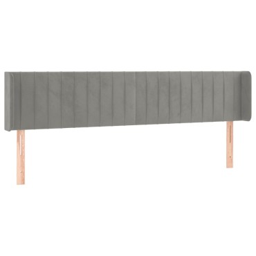 vidaXL Κεφαλάρι με Πτερύγια Ανοιχτό Γκρι 203x16x78/88cm Βελούδινο 1 τεμ.