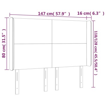 vidaXL Κεφαλάρι με Πτερύγια Ροζ 147x16x118/128cm Βελούδινο 1 τεμ.