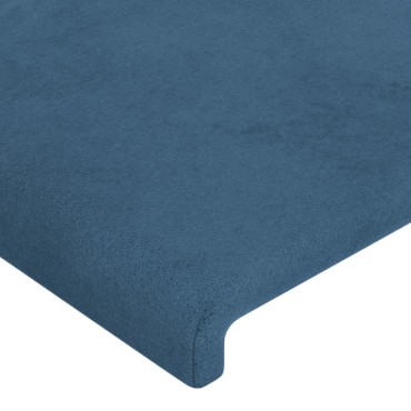 vidaXL Κεφαλάρι με Πτερύγια Σκούρο Μπλε 203x16x118/128cm Βελούδινο 1 τεμ.