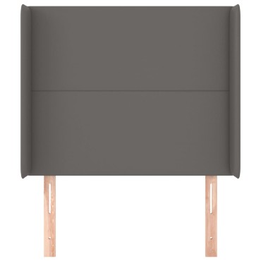 vidaXL Κεφαλάρι με Πτερύγια Γκρι 83x16x118/128cm Συνθετικό Δέρμα 1 τεμ.